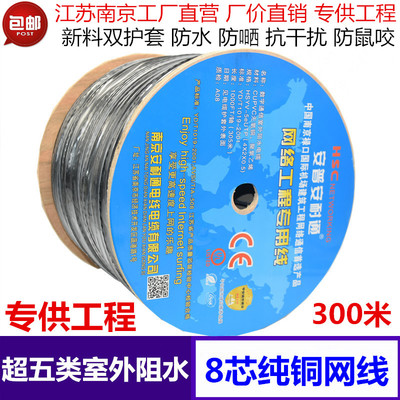 安普超五类室外纯铜阻水网线 防水工程与远距离监控的可靠选择